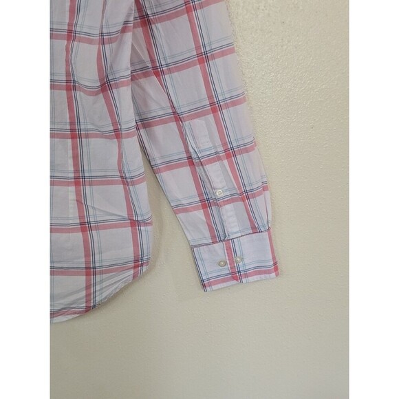 Bonobos Tailored Fit Shirt Mens Size Large Long Pink White Plaid Button Down - Picture 10 of 14